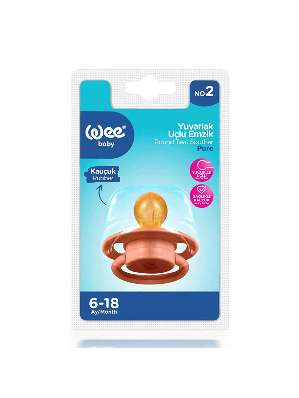 Pure Yuvarlak Uçlu Kauçuk Emzik No:2 - SOMON-3