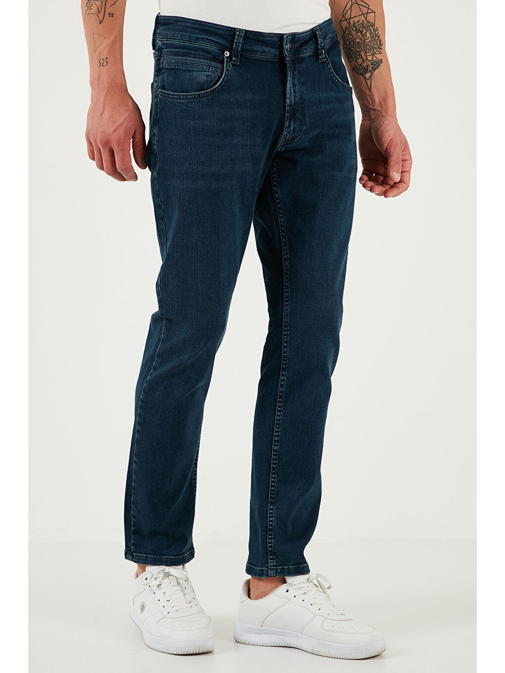 Lacivert Pamuklu Regular Fit Normal Bel Boru Paça Jeans 2211S75PARMA-2