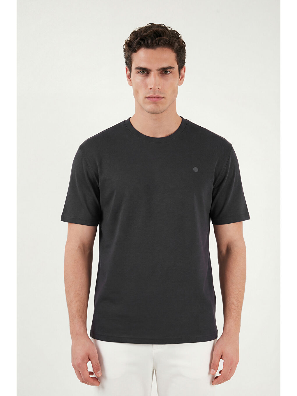 Antrasit Regular Fit Bisiklet Yaka T Shirt 5904028-1