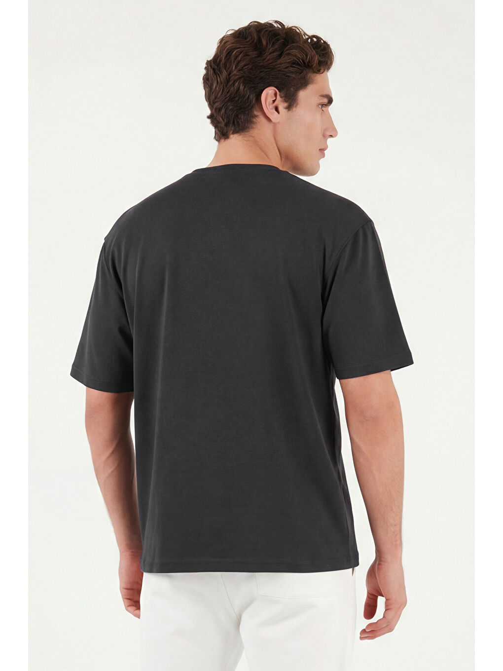 Antrasit Regular Fit Bisiklet Yaka T Shirt 5904028-4