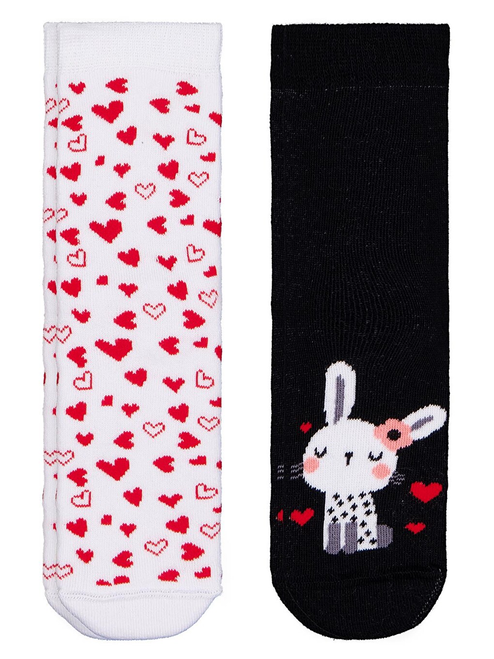 Beyaz Girls Bunny Havlu 2'li 2-12 Yaş Kız Soket Çorap - Standart