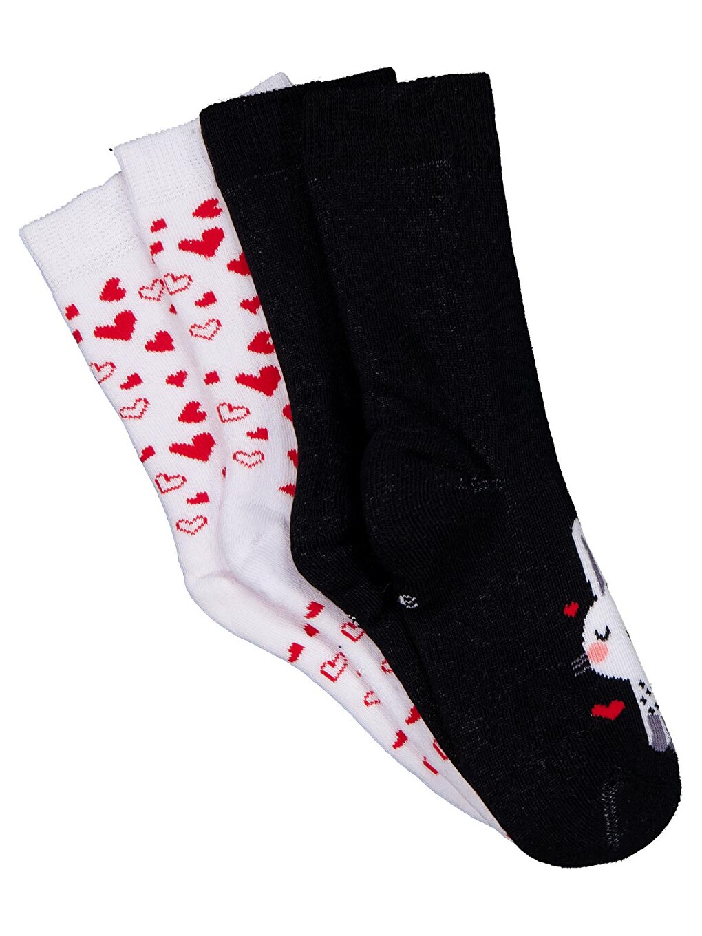 Beyaz Girls Bunny Havlu 2'li 2-12 Yaş Kız Soket Çorap - Standart-3