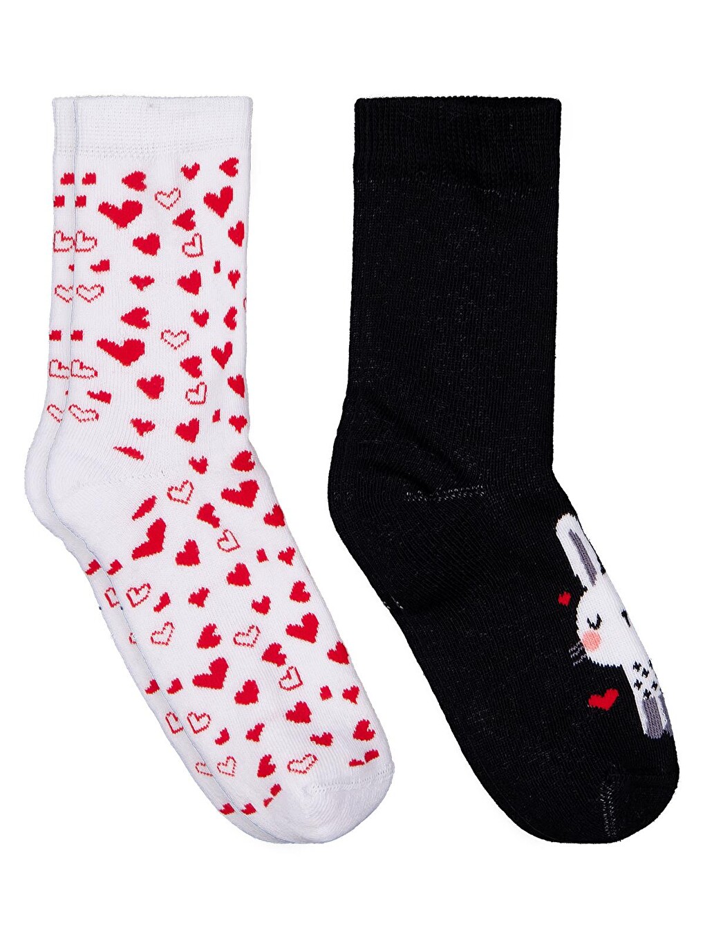 Beyaz Girls Bunny Havlu 2'li 2-12 Yaş Kız Soket Çorap - Standart-5