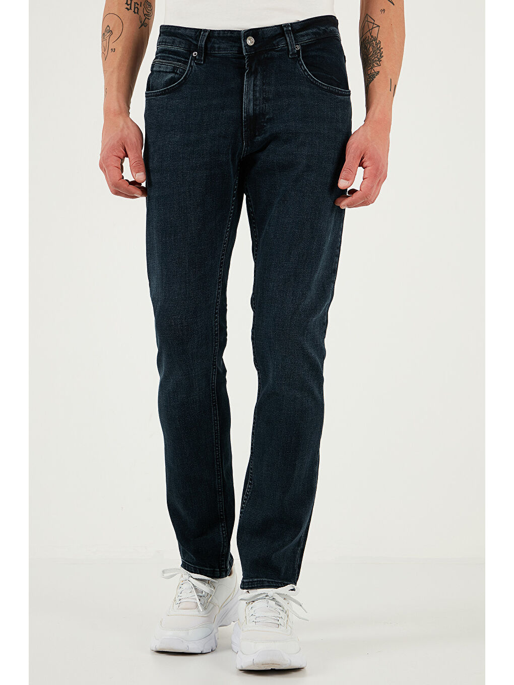 Lacivert Pamuklu Regular Fit Normal Bel Boru Paça Jeans 2211S80PARMA-1