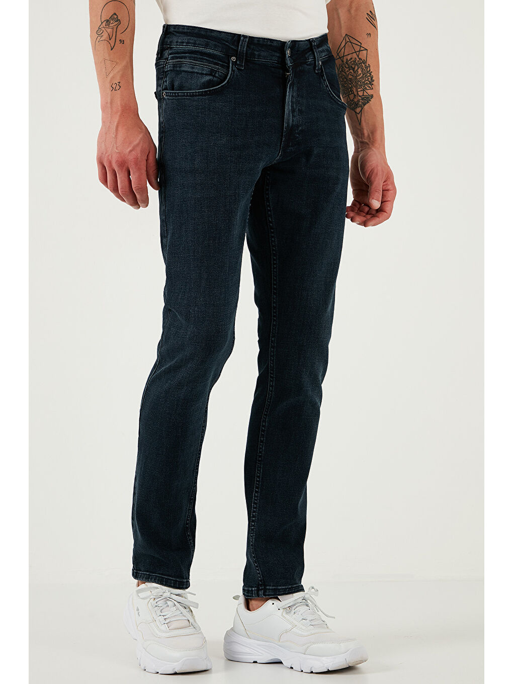 Lacivert Pamuklu Regular Fit Normal Bel Boru Paça Jeans 2211S80PARMA-2