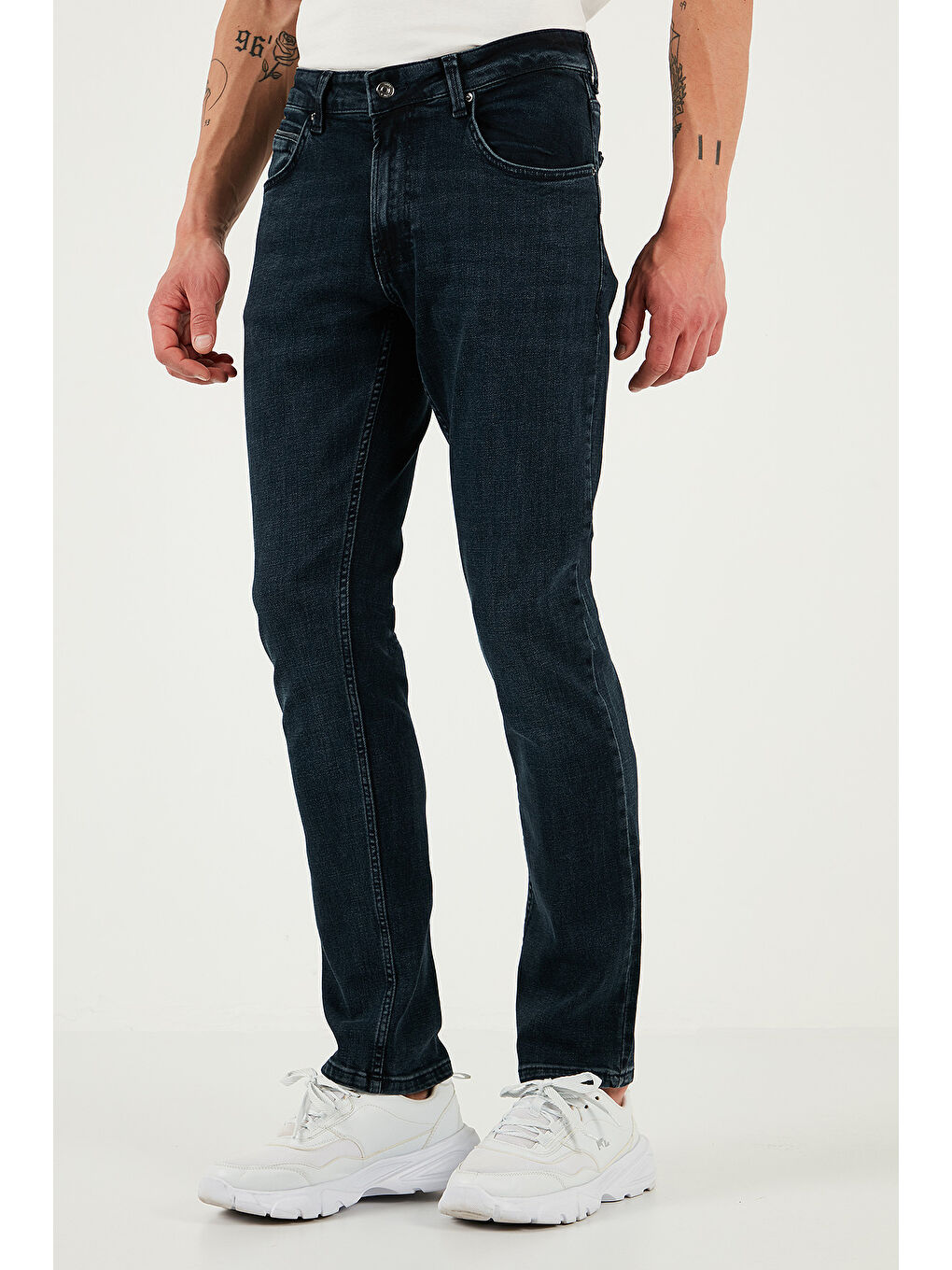 Lacivert Pamuklu Regular Fit Normal Bel Boru Paça Jeans 2211S80PARMA-3