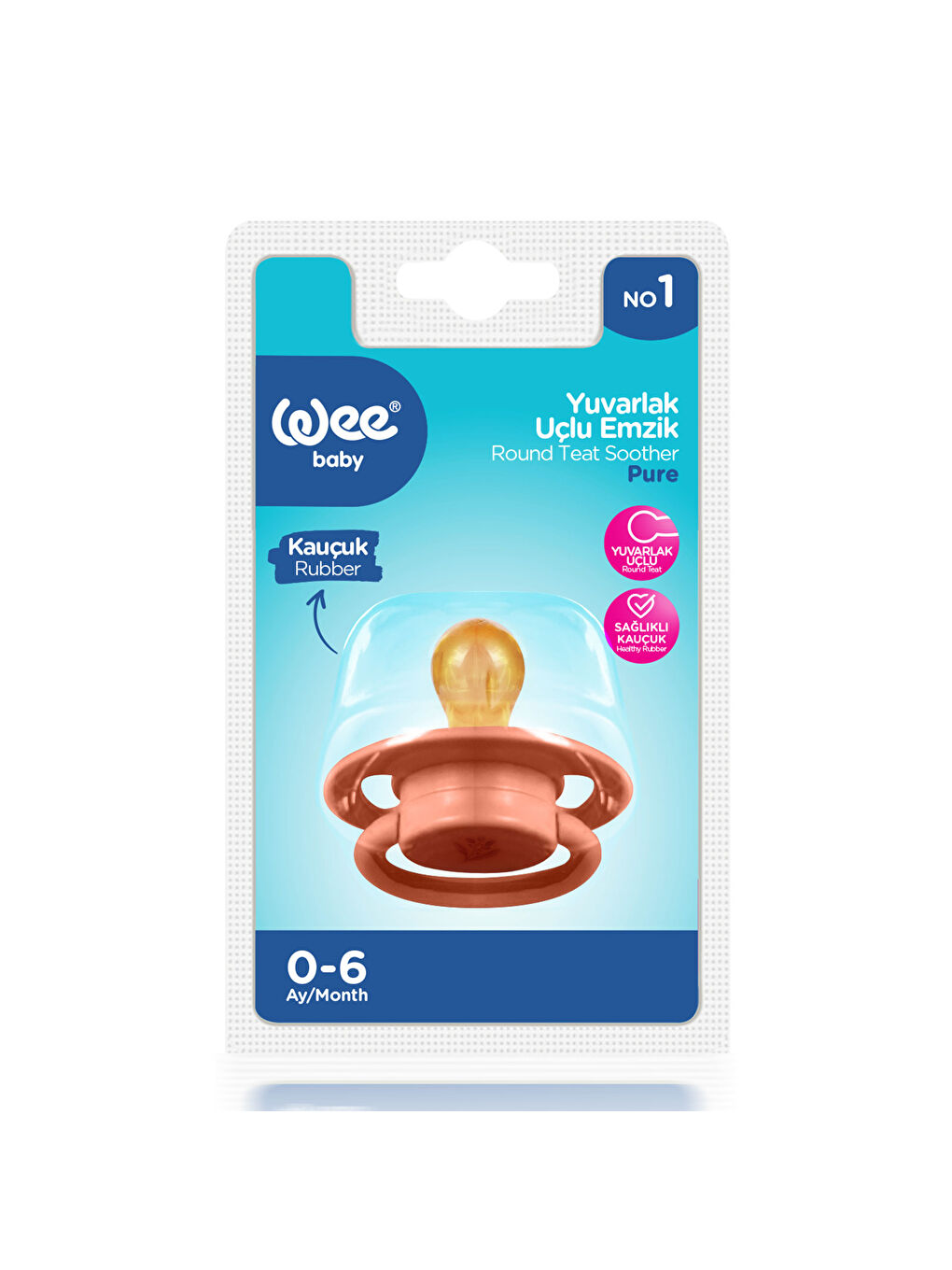 Pure Yuvarlak Uçlu Kauçuk Emzik No:1 - SOMON-3