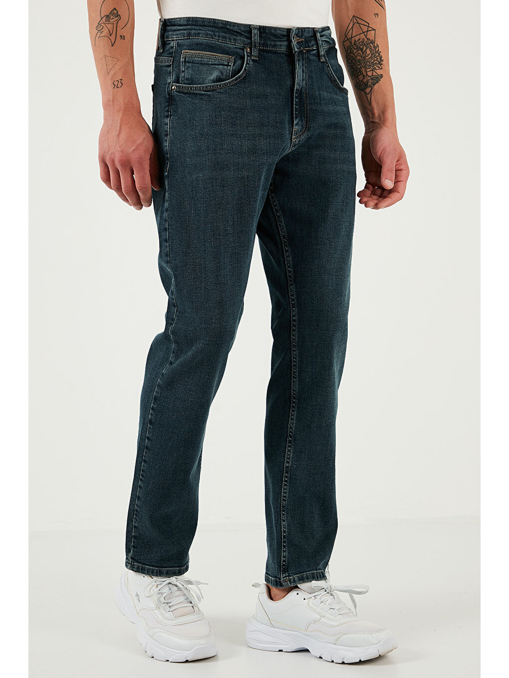 Mavi Pamuklu Comfort Fit Yüksek Bel Boru Paça Jeans 4411S74TEXAS-2