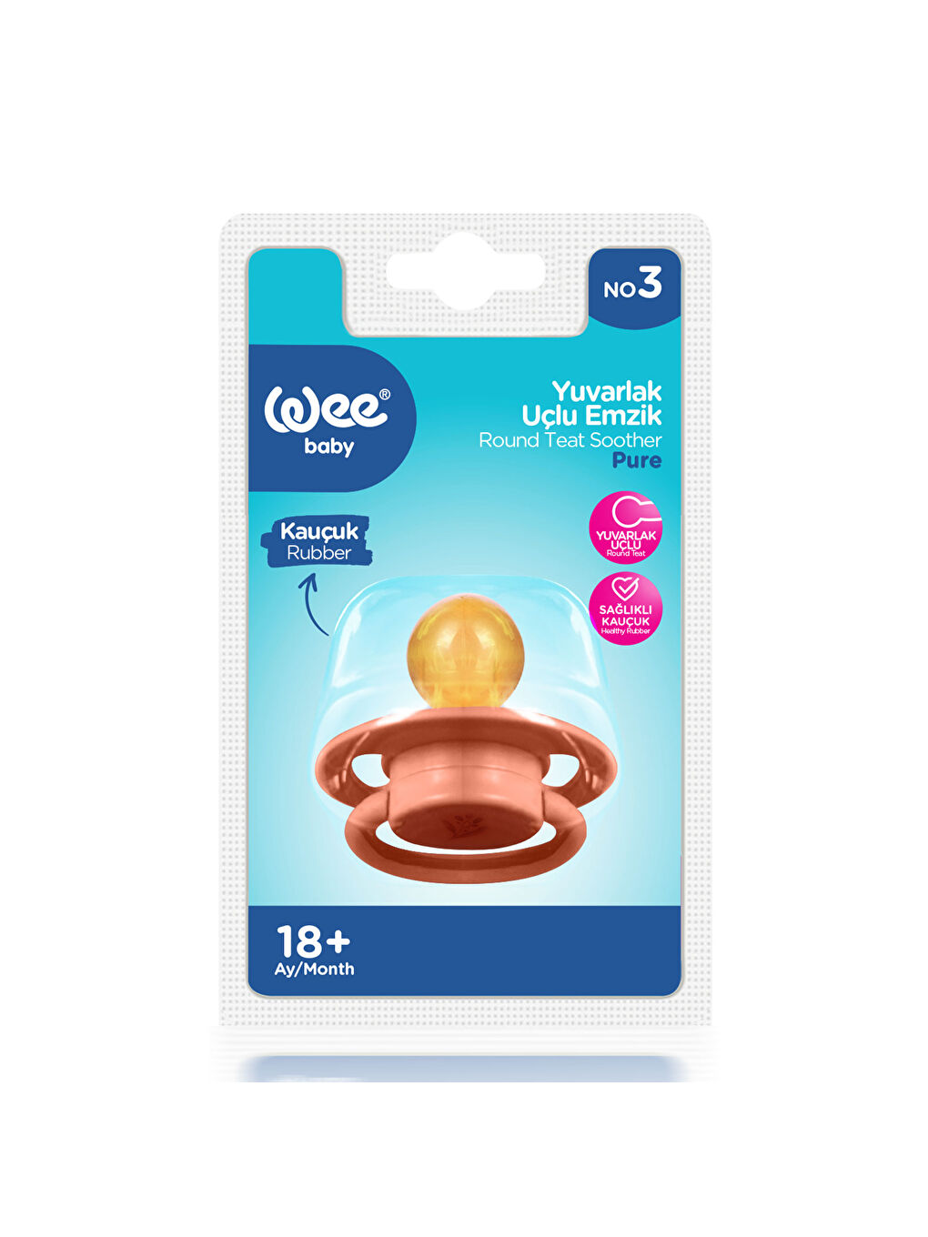 Pure Yuvarlak Uçlu Kauçuk Emzik No:3 - SOMON-3