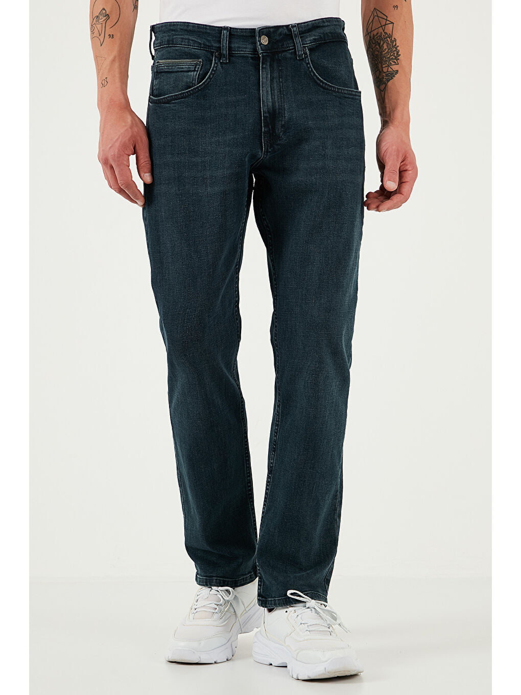 Mavi Pamuklu Comfort Fit Yüksek Bel Boru Paça Jeans 4411S81TEXAS-1