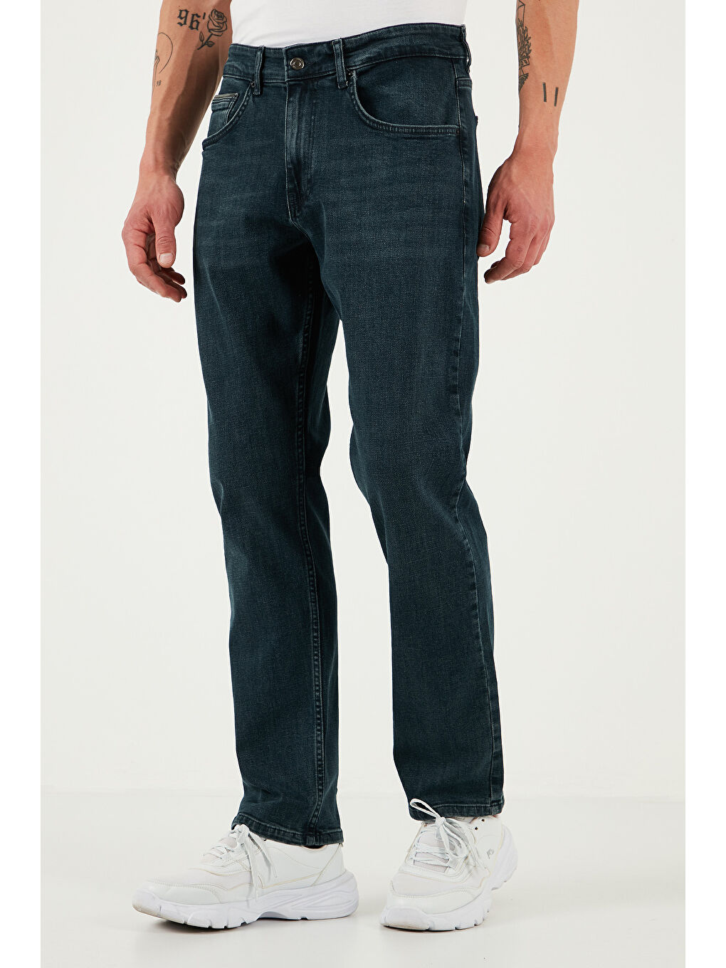 Mavi Pamuklu Comfort Fit Yüksek Bel Boru Paça Jeans 4411S81TEXAS-3