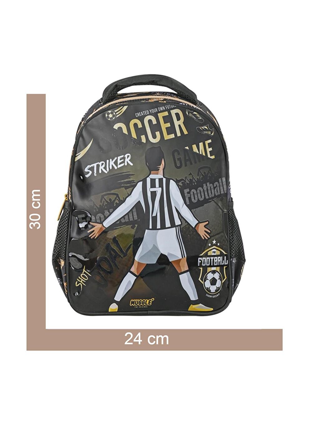 Tek Bölmeli Soccer Game Anaokulu Çantası Siyah (MU-9141)-1