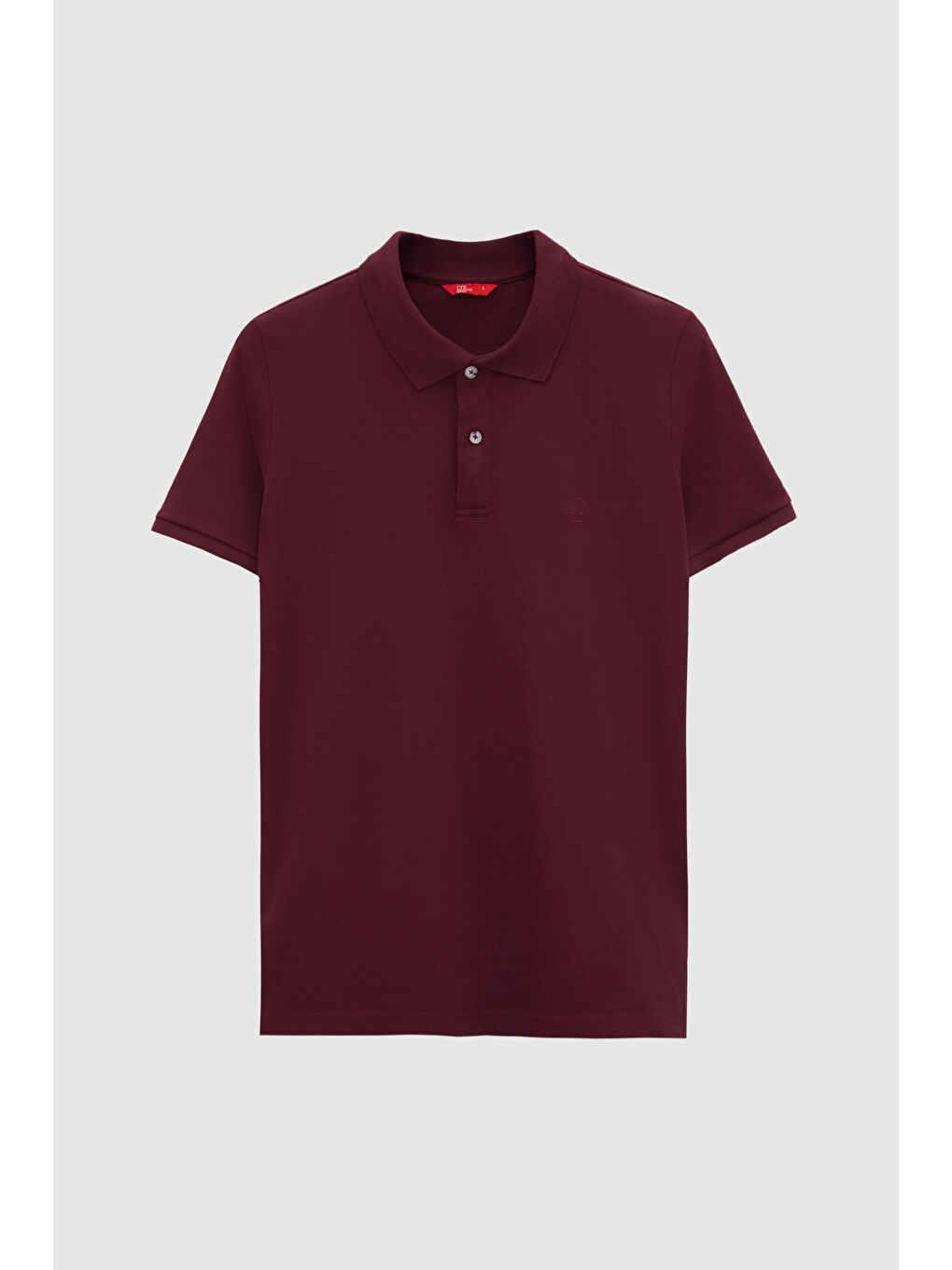 Regular Fit Mürdüm %100 Pamuklu Uzun Ömürlü Kıvrılmaz Polo Yaka Nakışlı T-Shirt-4