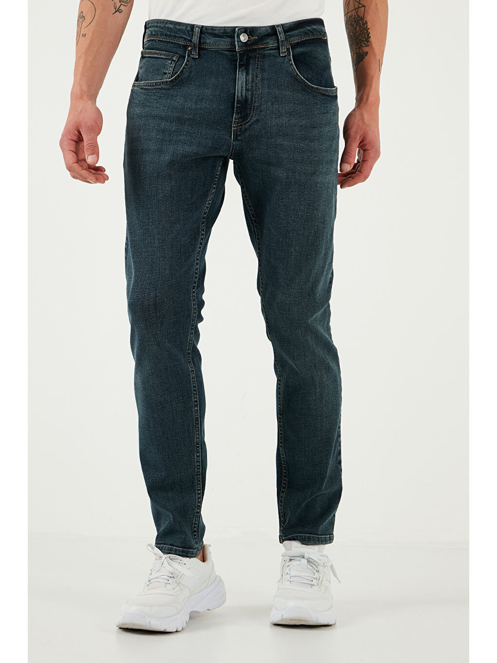 Mavi Pamuklu Slim Fit Yüksek Bel Dar Paça Jeans 3300S74TOKYO-2