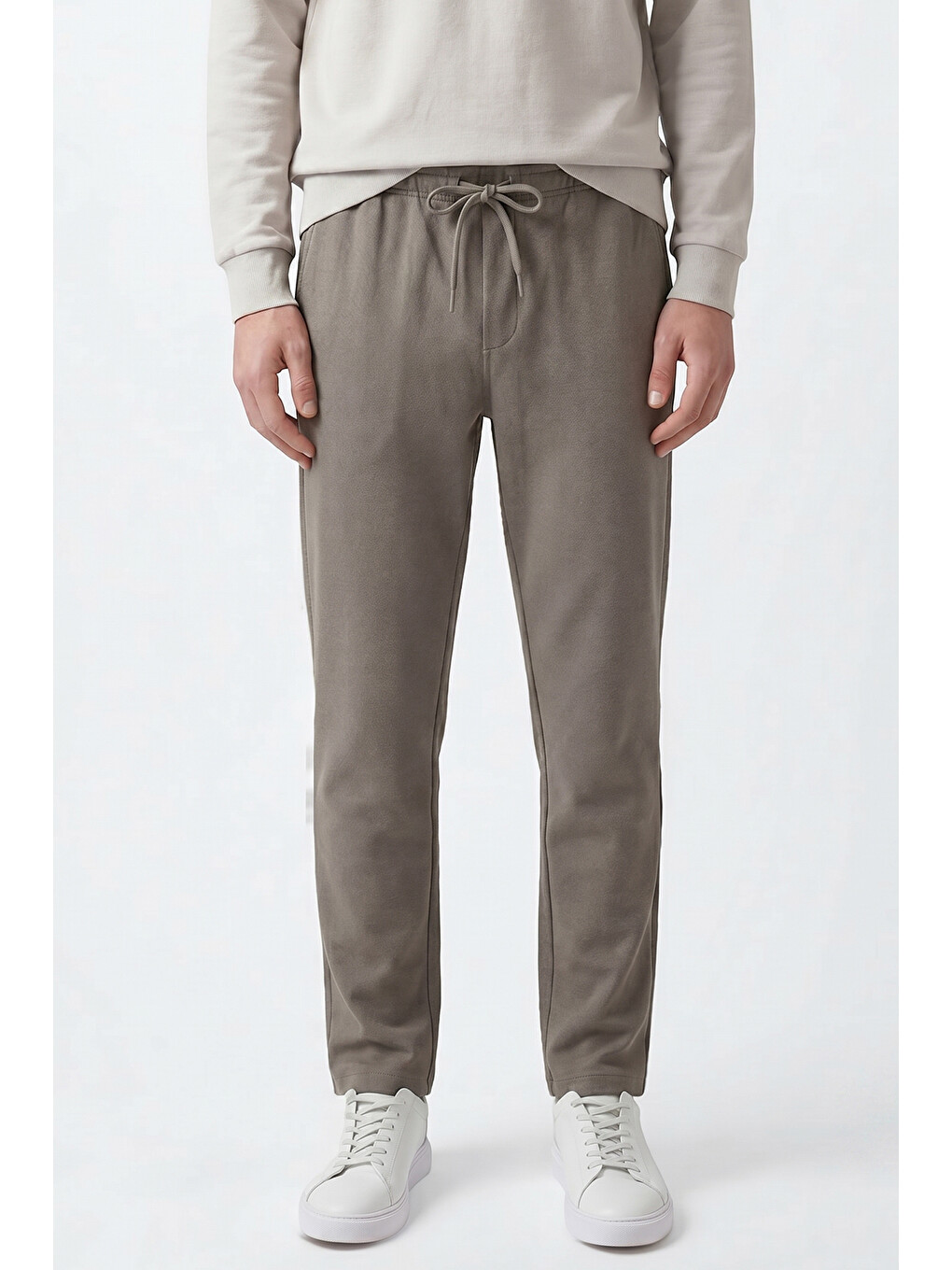 Erkek Haki 360 Her Yöne Esneyen Comfort Fit Rahat Kesim Yan Cepli Pantolon-1