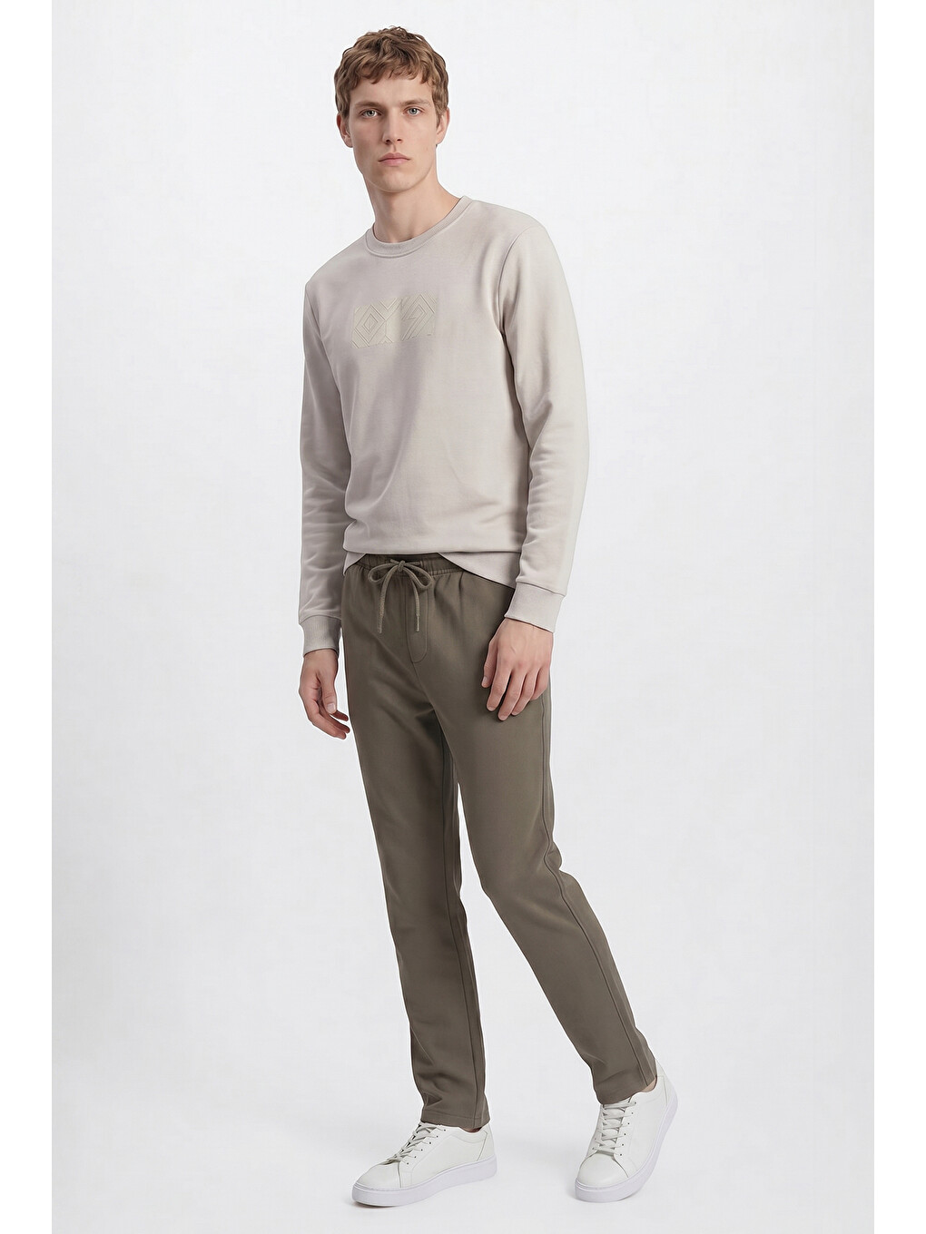 Erkek Haki 360 Her Yöne Esneyen Comfort Fit Rahat Kesim Yan Cepli Pantolon-3