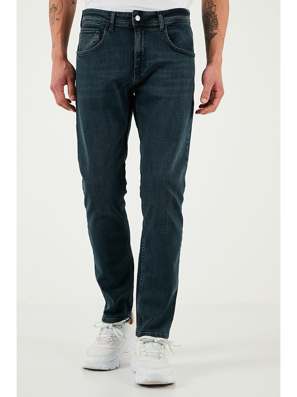 Mavi Pamuklu Slim Fit Yüksek Bel Dar Paça Jeans 3300S81TOKYO-1