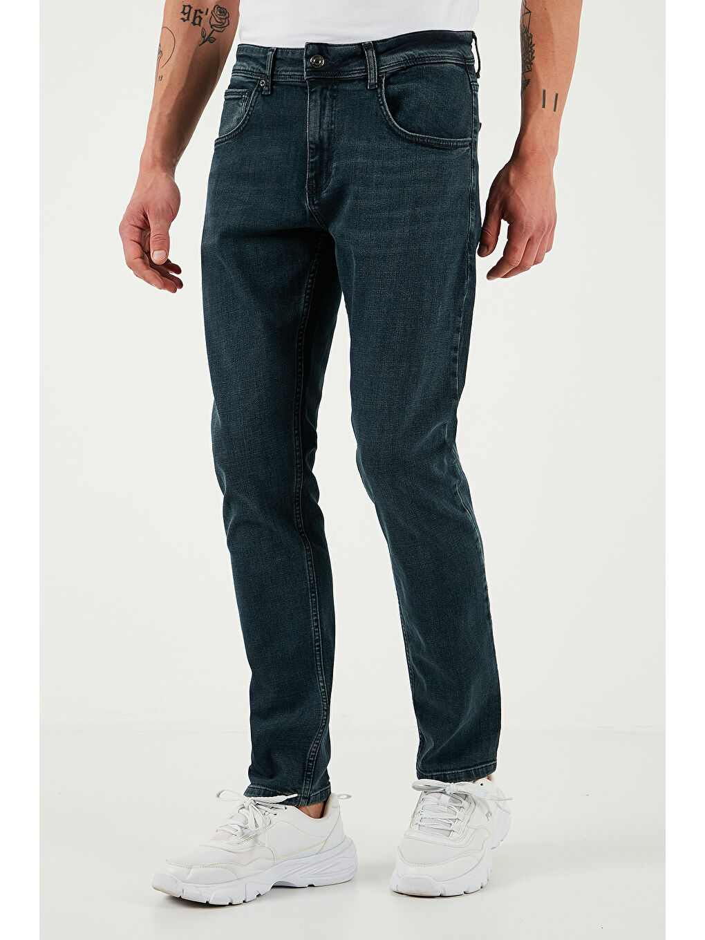 Mavi Pamuklu Slim Fit Yüksek Bel Dar Paça Jeans 3300S81TOKYO-2