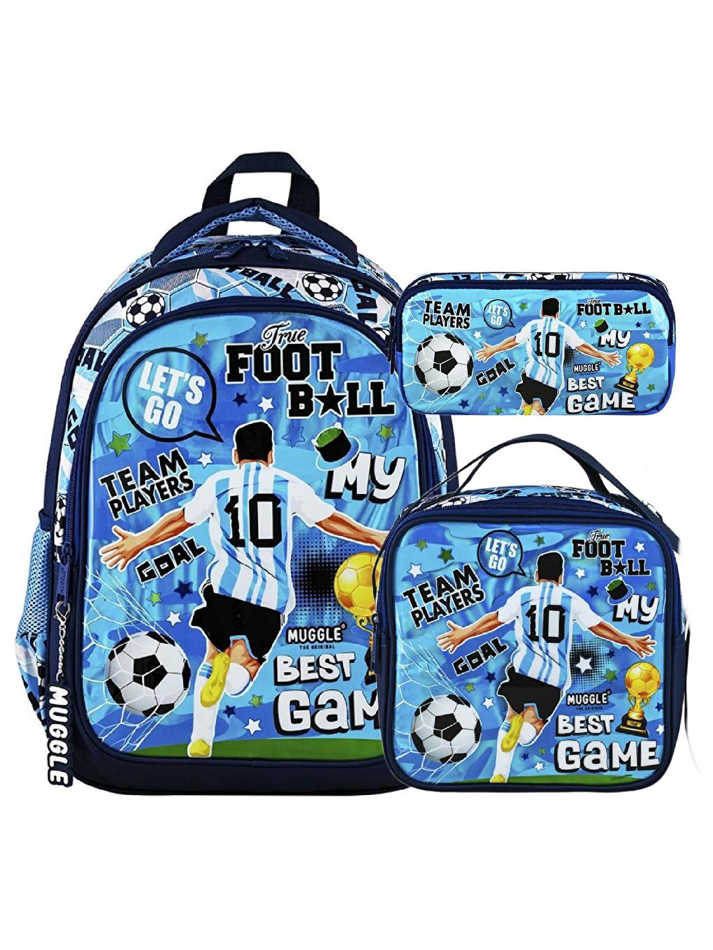 2 Bölmeli Best Game Okul Sırt Çantası + Beslenme Çantası + Kalemlik