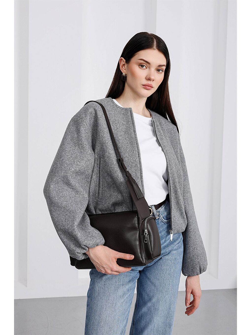 Kahverengi Barenia Retro Çapraz Çanta Kahve-1