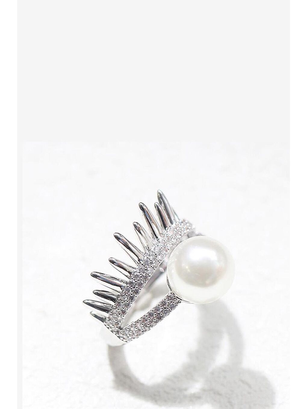 Gri İnci Detaylı Kadın Yüzük-2