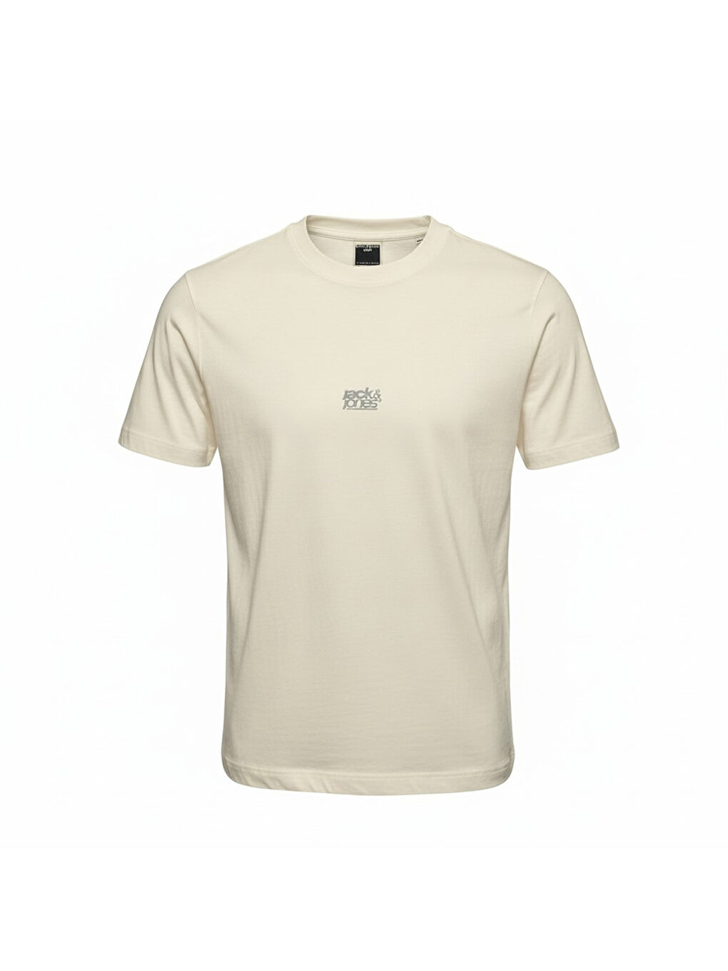 Breeze Front Print Crew Neck Erkek Ekru Tişört-0