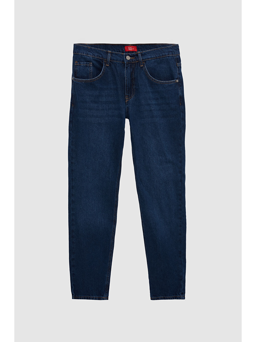Comfort Fit Lacivert Düz Jean Beş Cepli Elastanlı Yıkamalı Denim Pantolon-4