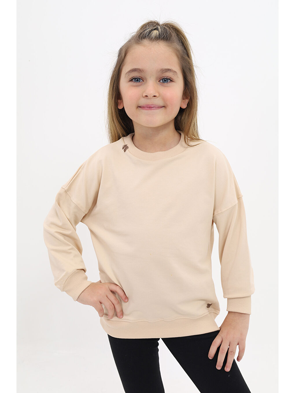 Bej Kız Çocuk Sweatshirt