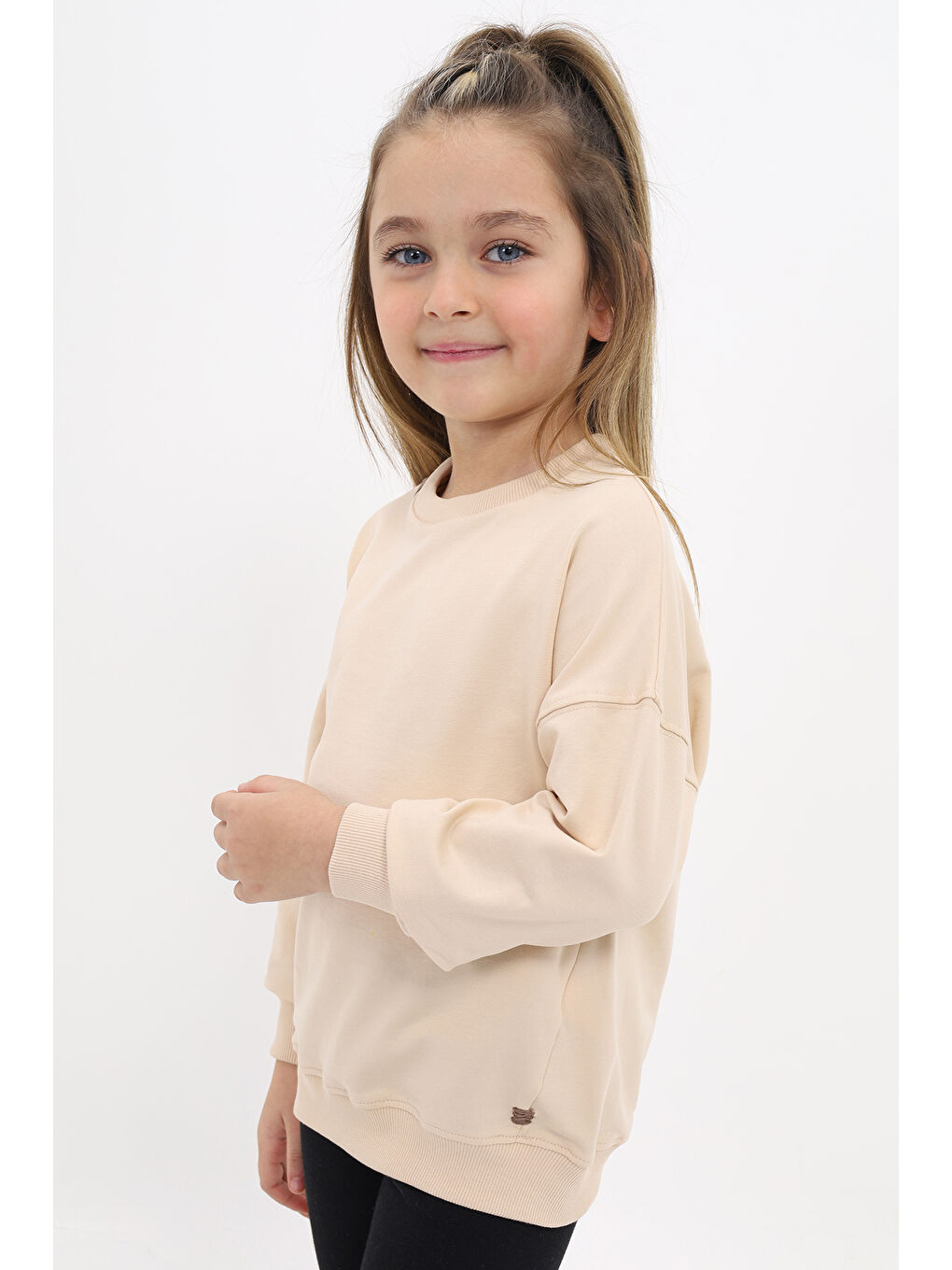 Bej Kız Çocuk Sweatshirt-1