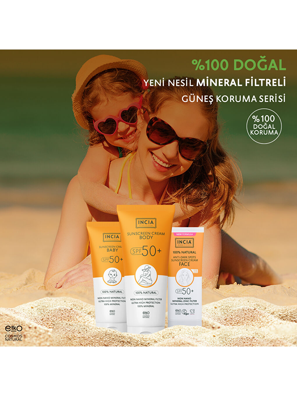 %100 Doğal Yüz Güneş Kremi Leke Karşıtı Aydınlatıcı Mineral Filtre UVA1 UVA2 UVB SPF 50+ 30 ml-5