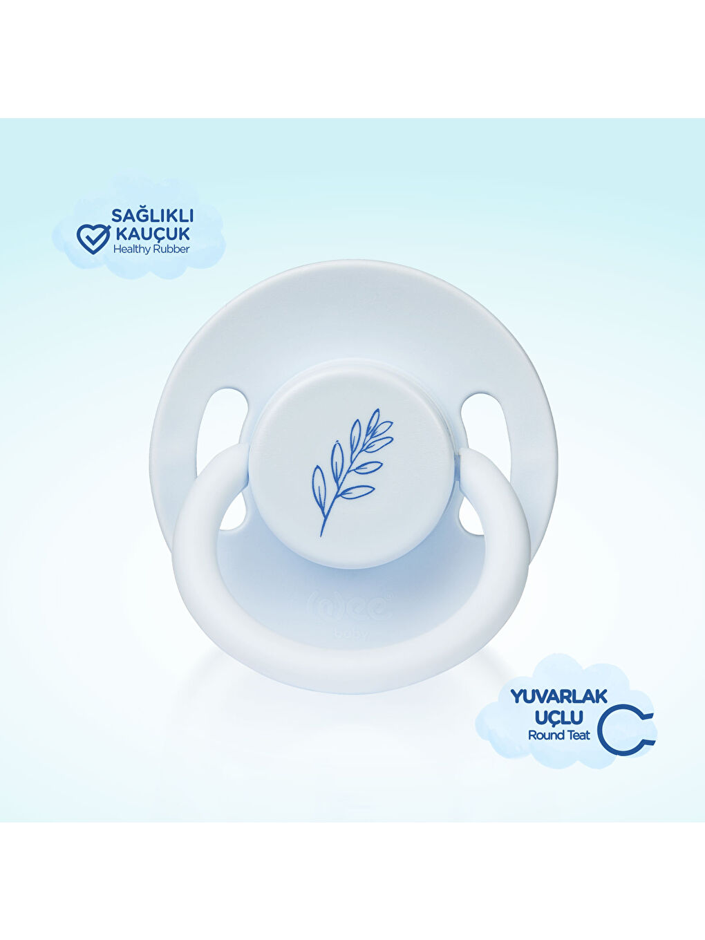 Pure Yuvarlak Uçlu Kauçuk Emzik No:2 - MAVİ-2