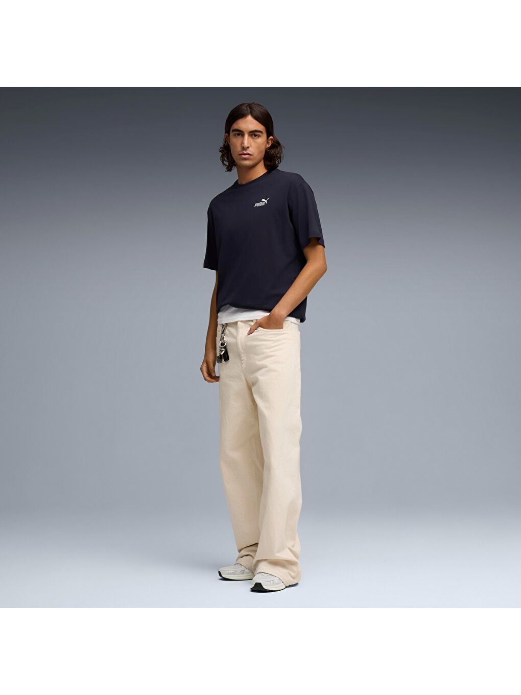 Essential Relaxed No 1 Logo Erkek Lacivert Tişört-2