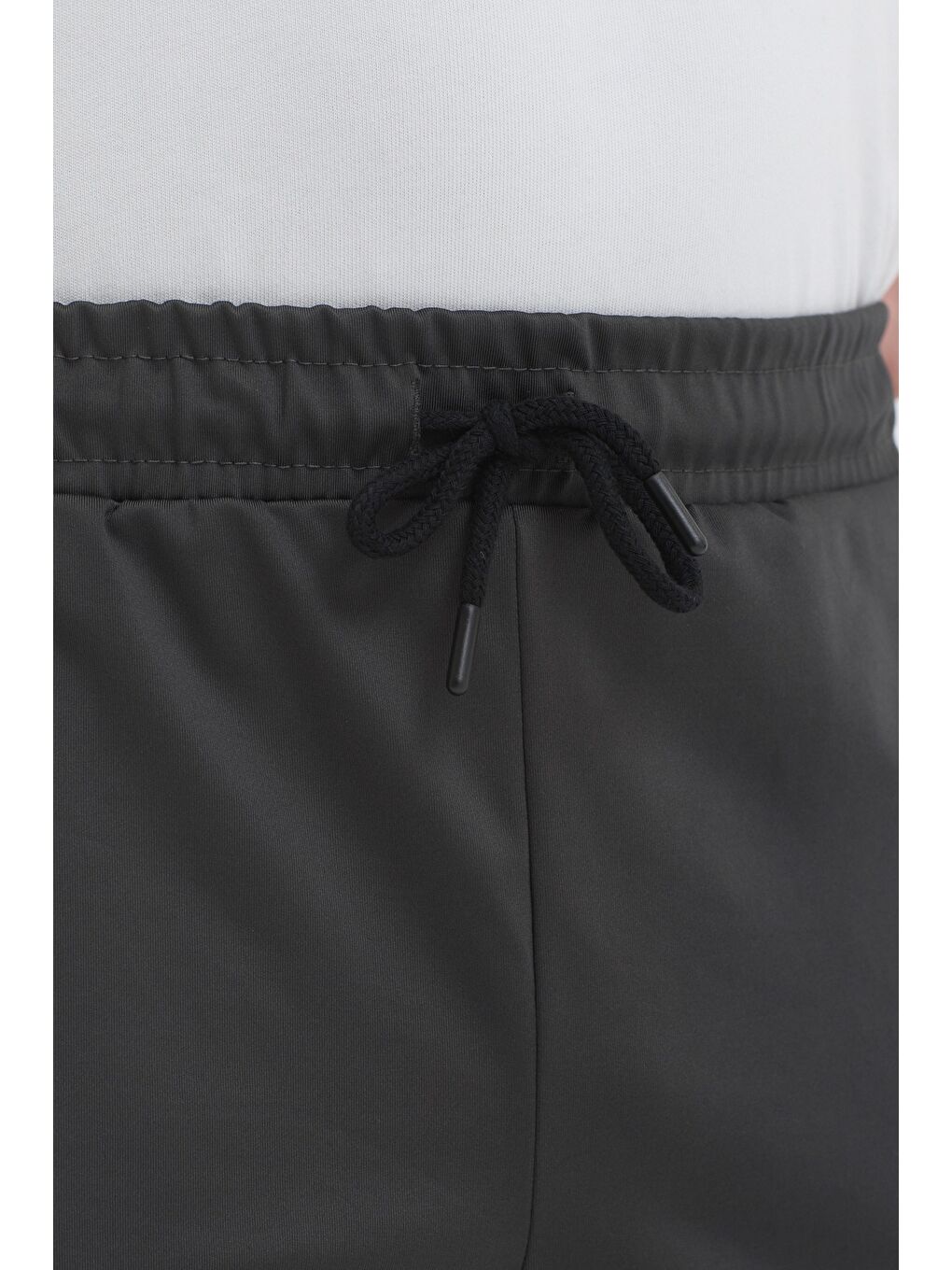 Erkek Antrasit Fermuar Cepli Beli Lastikli Dalgıç Kumaş Düz Paça Rahat Pamuklu Eşofman Altı-4