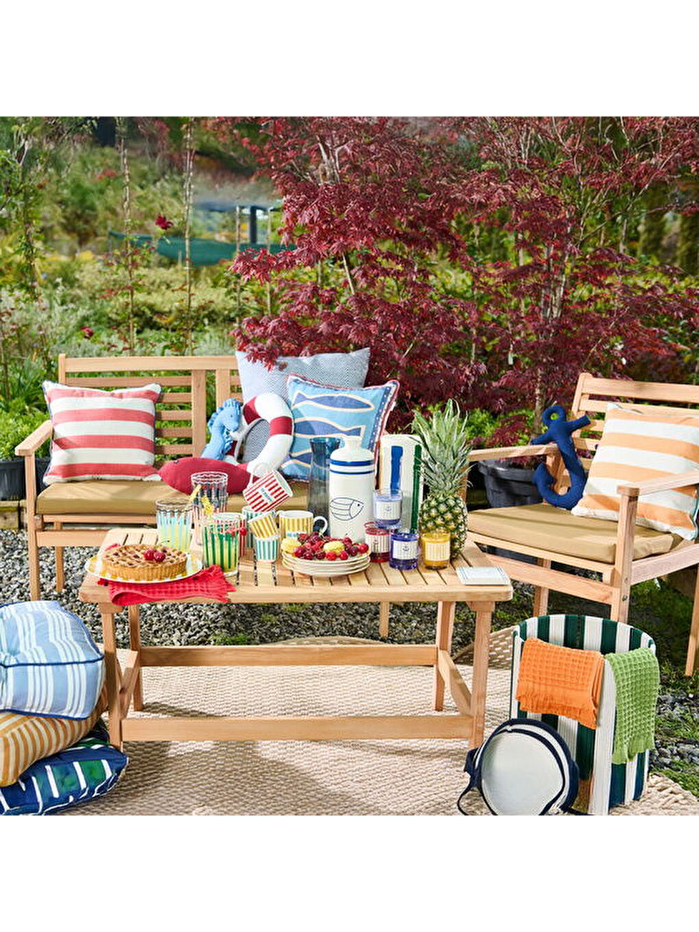 Kahverengi Lite Bahçe Takımı - Natürel / Haki-2