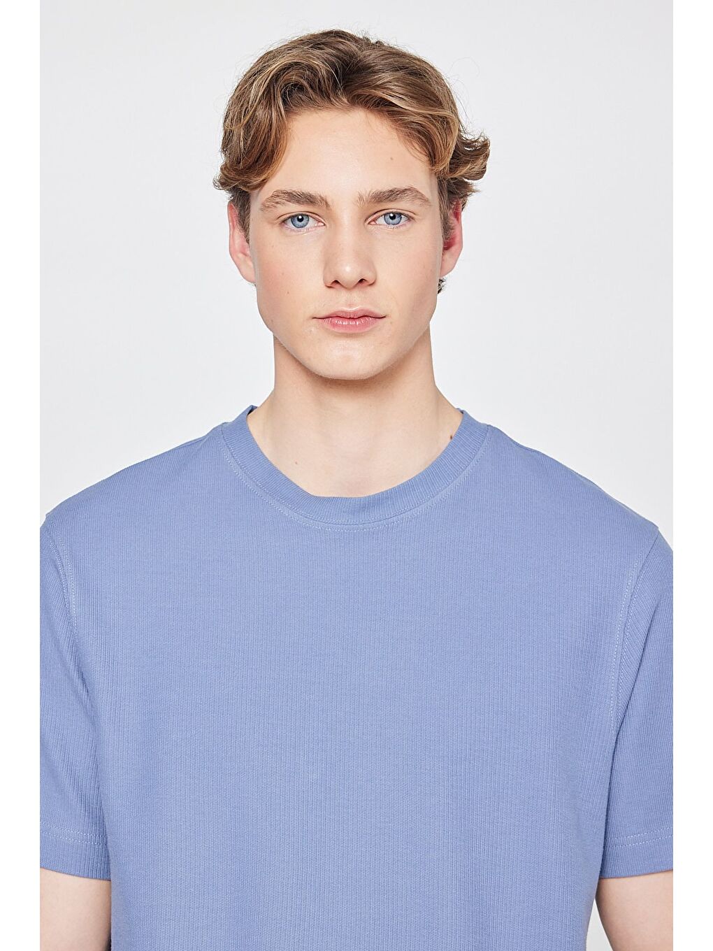 İndigo Bisiklet Yaka Basic Tişört-3