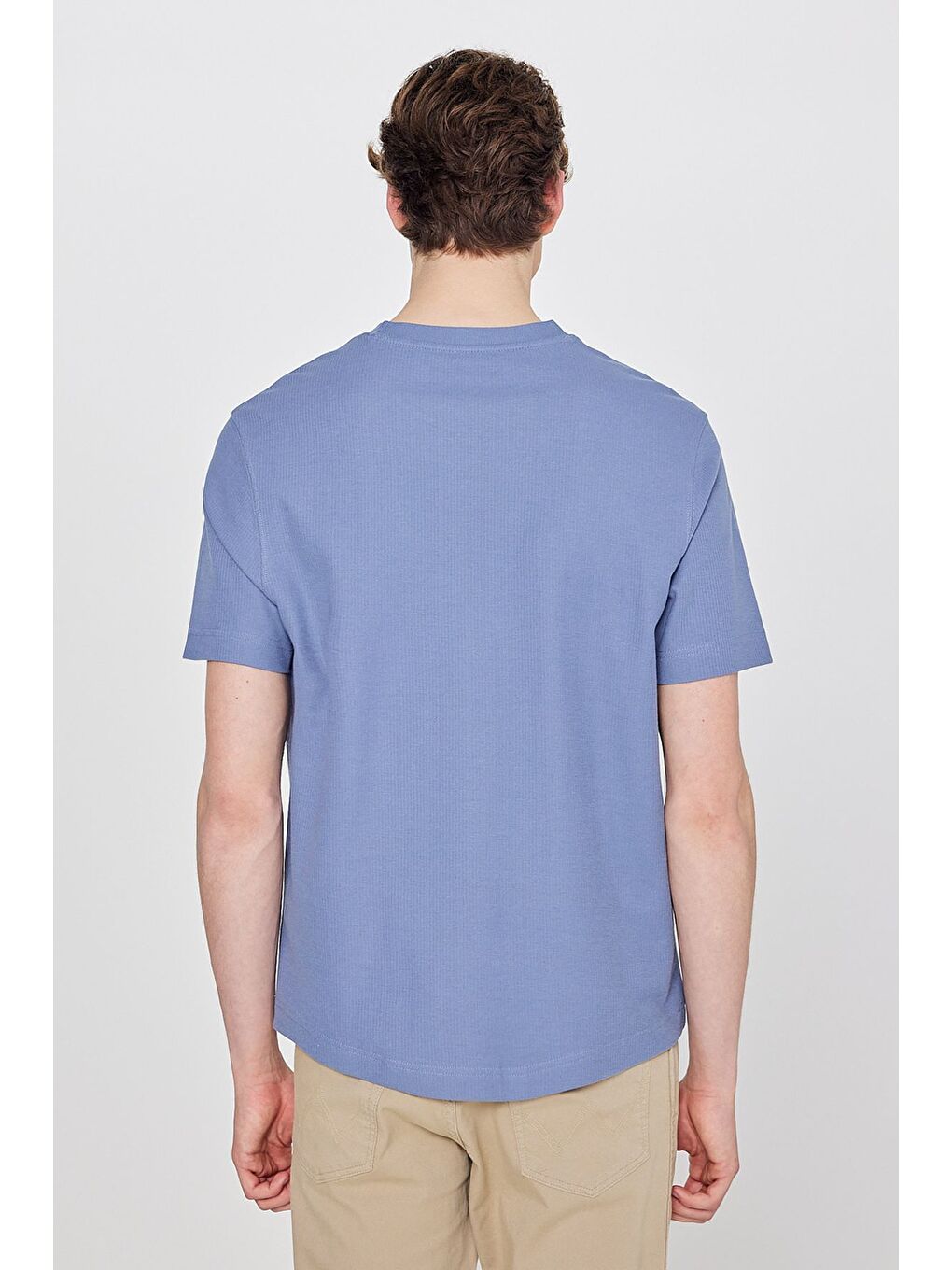 İndigo Bisiklet Yaka Basic Tişört-4