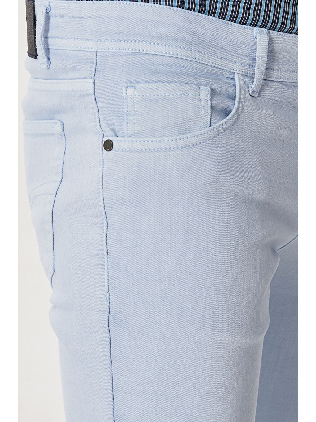 Erkek Mavi 360 Derece Her Yöne Esneyen Rahat Dayanıklı Slim Fit Dar Kesim Pantolon-1