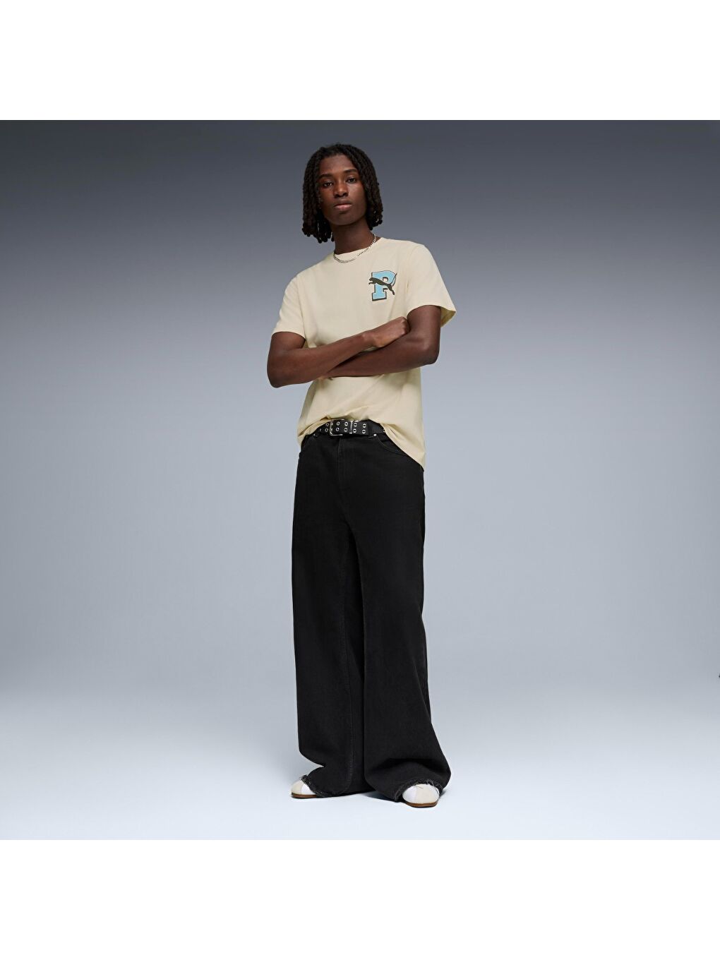 Graphic Erkek Bej Tişört-2