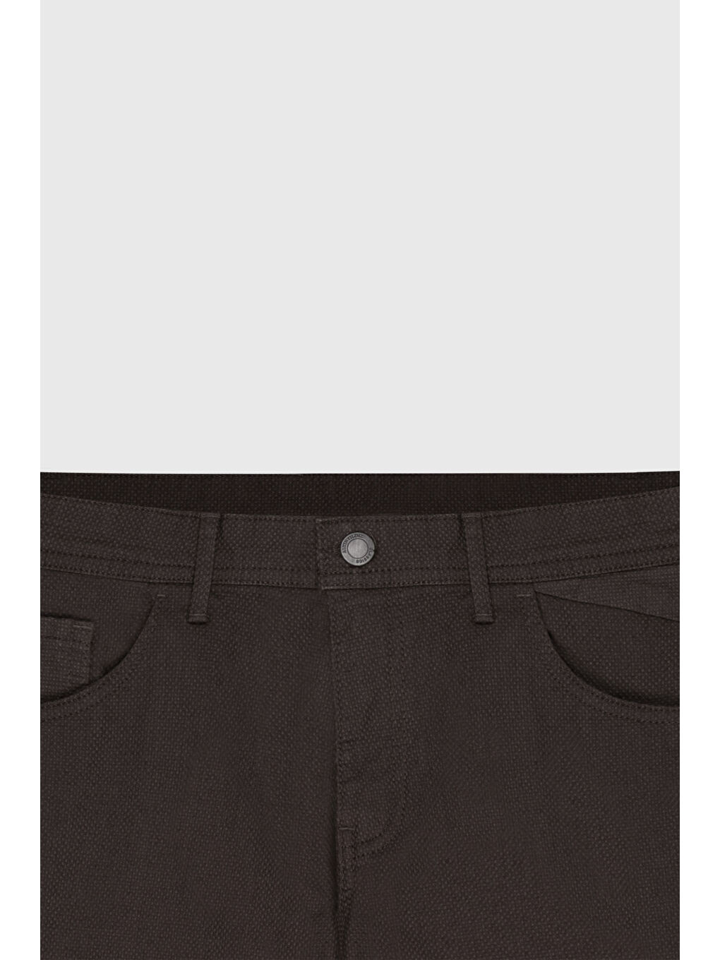 Erkek Kahverengi Slim Fit Dar Kesim Pamuklu Esnek Armürlü 5 Cep Pantolon-6