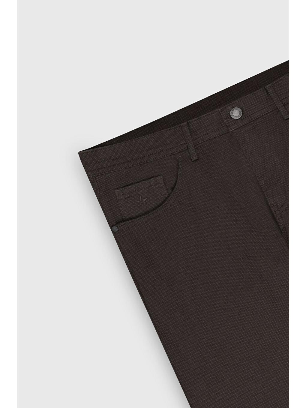 Erkek Kahverengi Slim Fit Dar Kesim Pamuklu Esnek Armürlü 5 Cep Pantolon-7