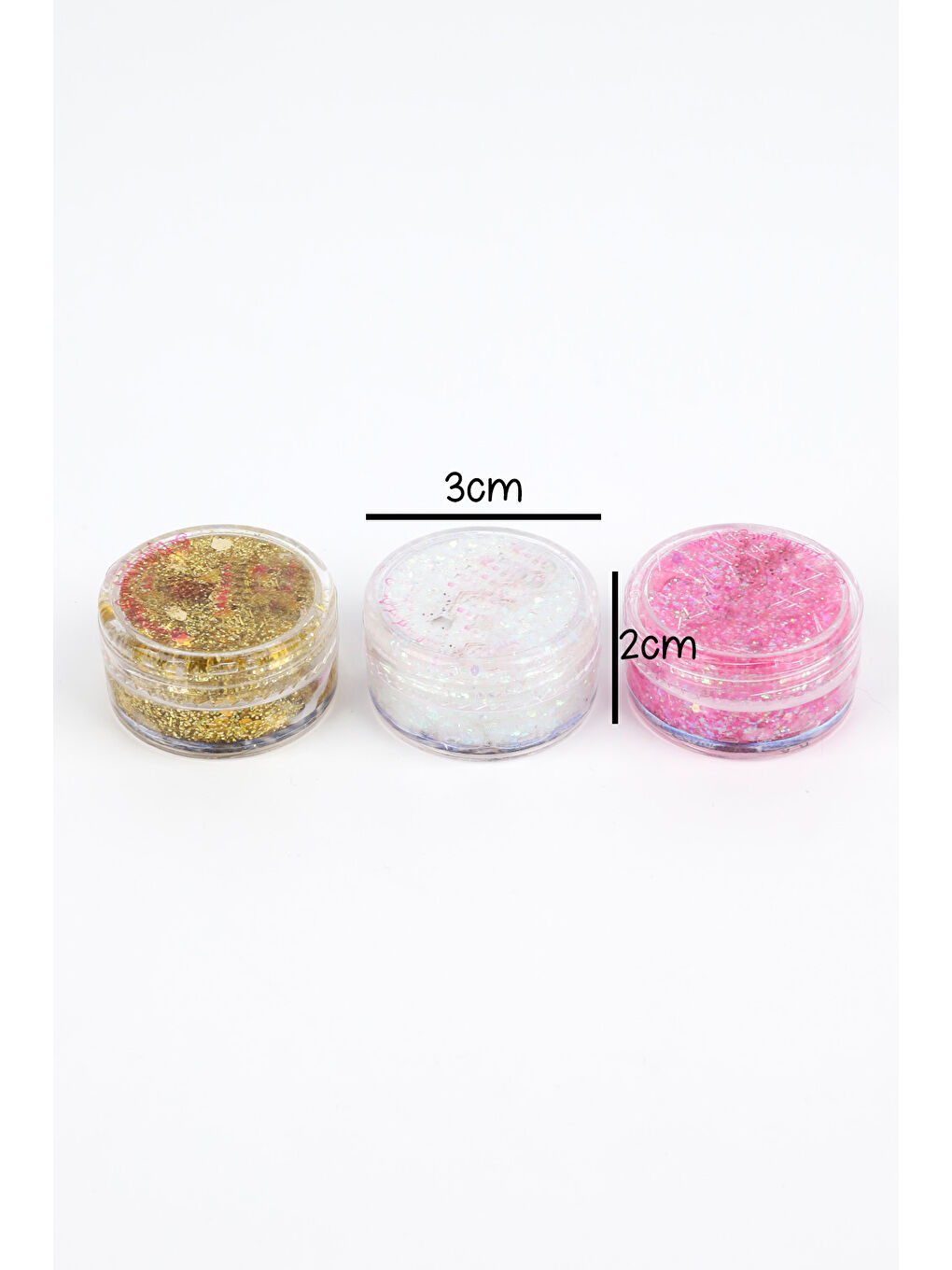 Altın-Pembe-Beyaz  Glitter Simli Kız Çocuk Jel Far