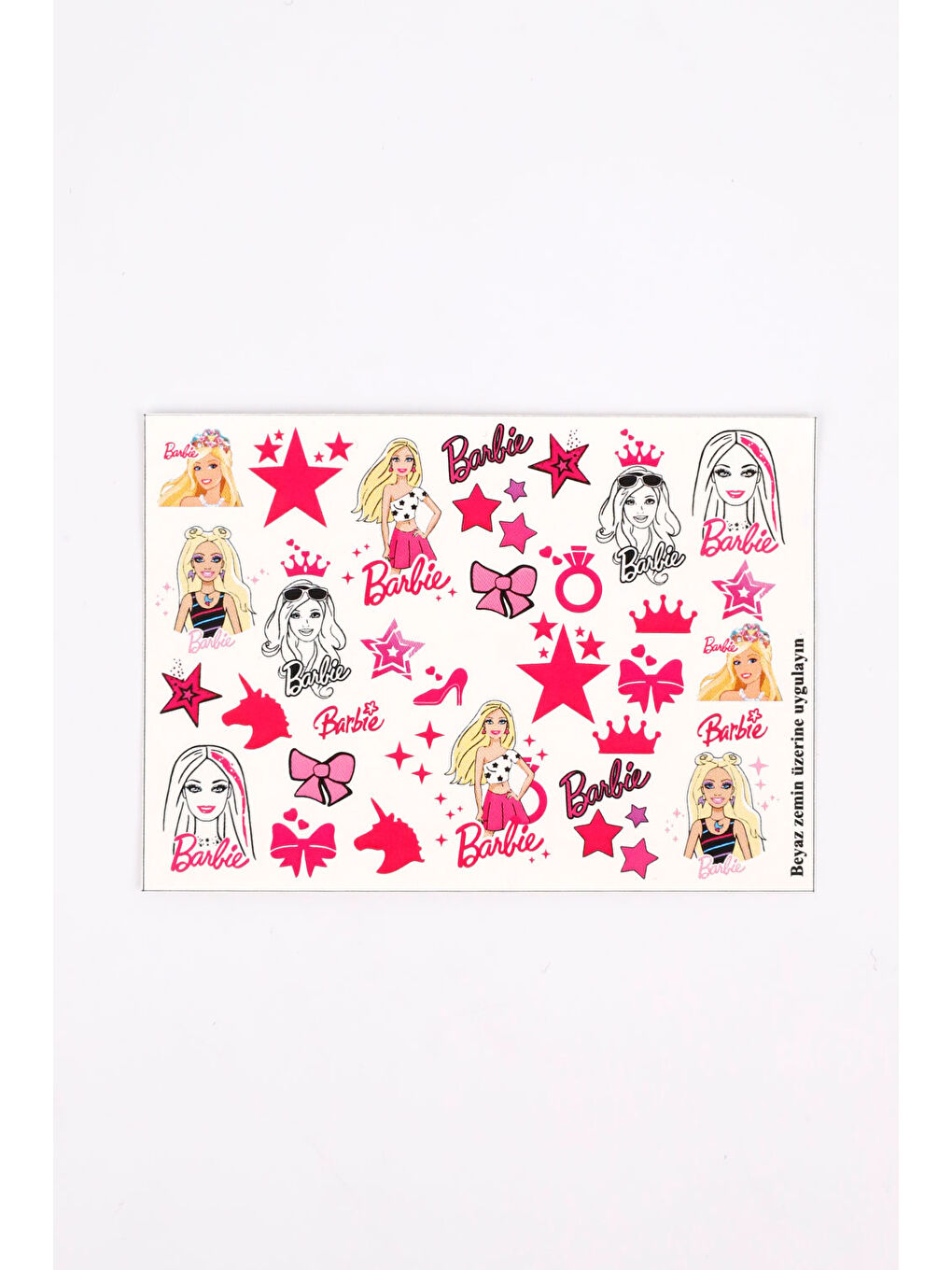 Pembe Barbie Kız Çocuk Tırnak Sticker-1
