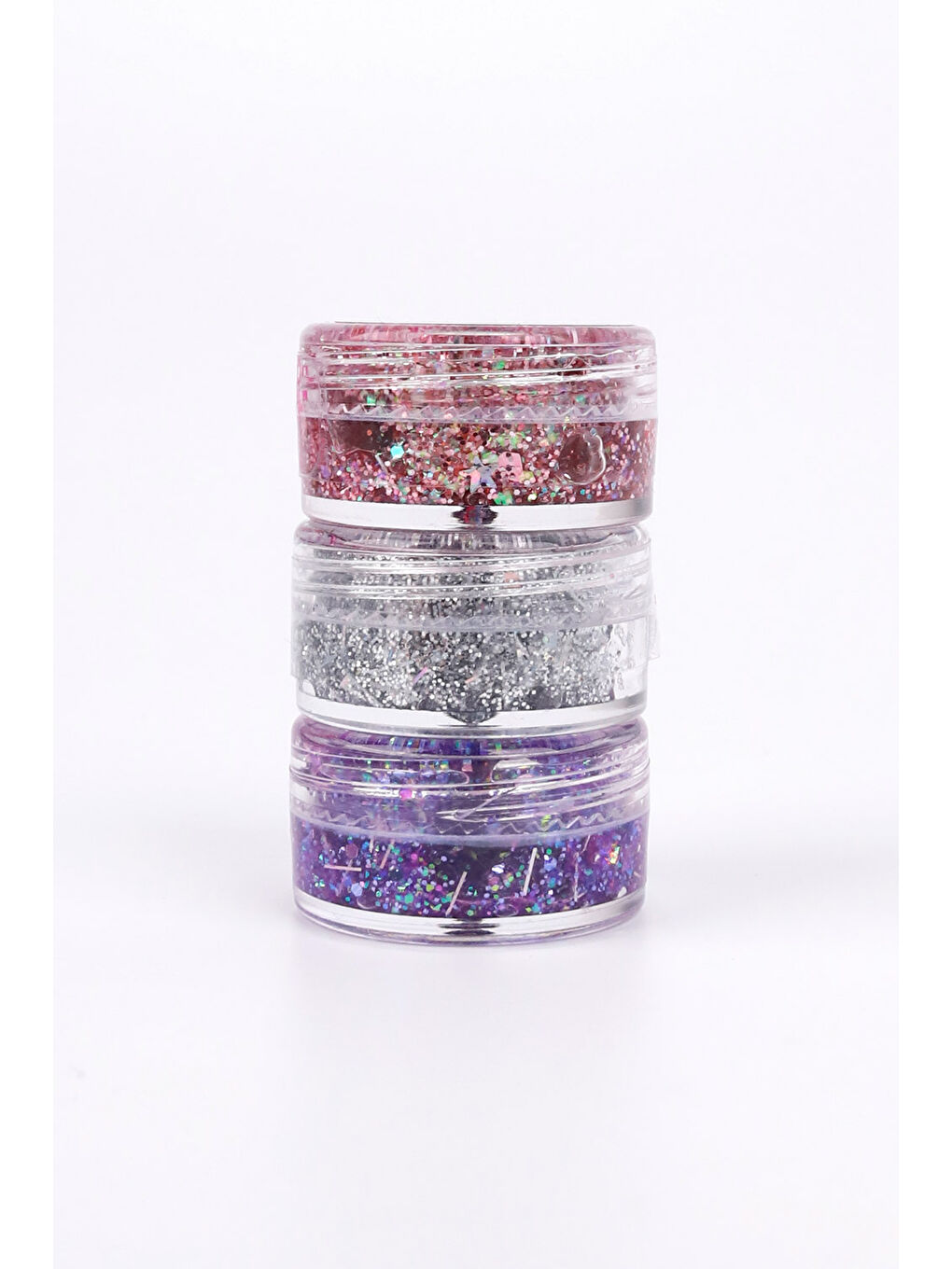Lila-Gümüş-Fuşya Glitter Simli Kız Çocuk Jel Far