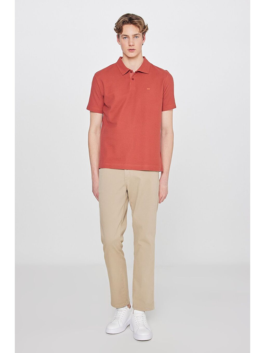 Bordo Polo Yaka Basic Tişört-2