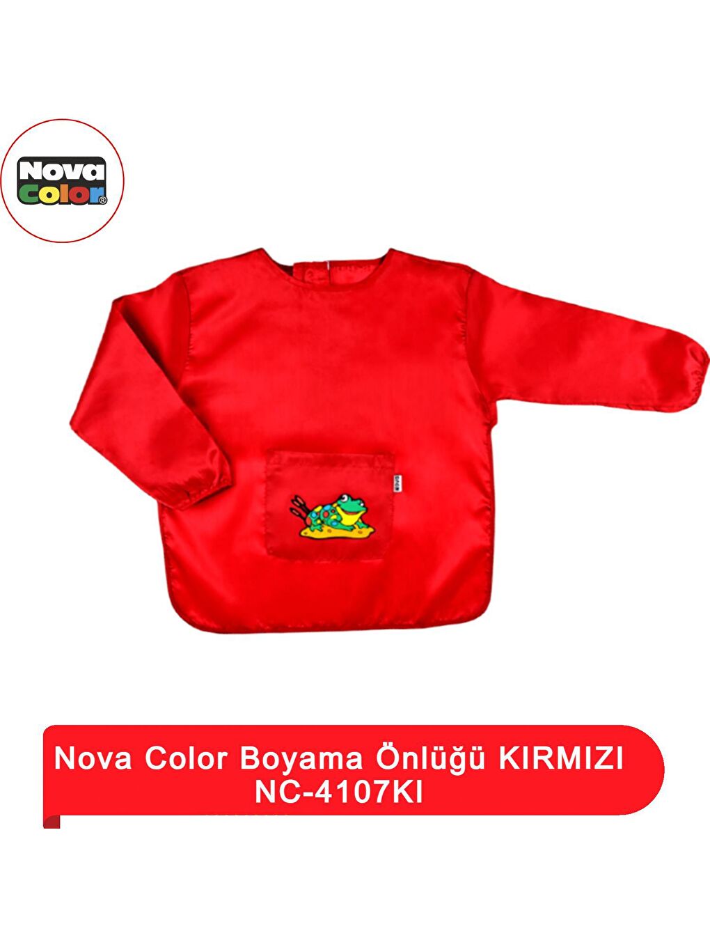 Nova Color Kırmızı Öğrenci Çalışma Boyama Önlüğü (NC-4107)