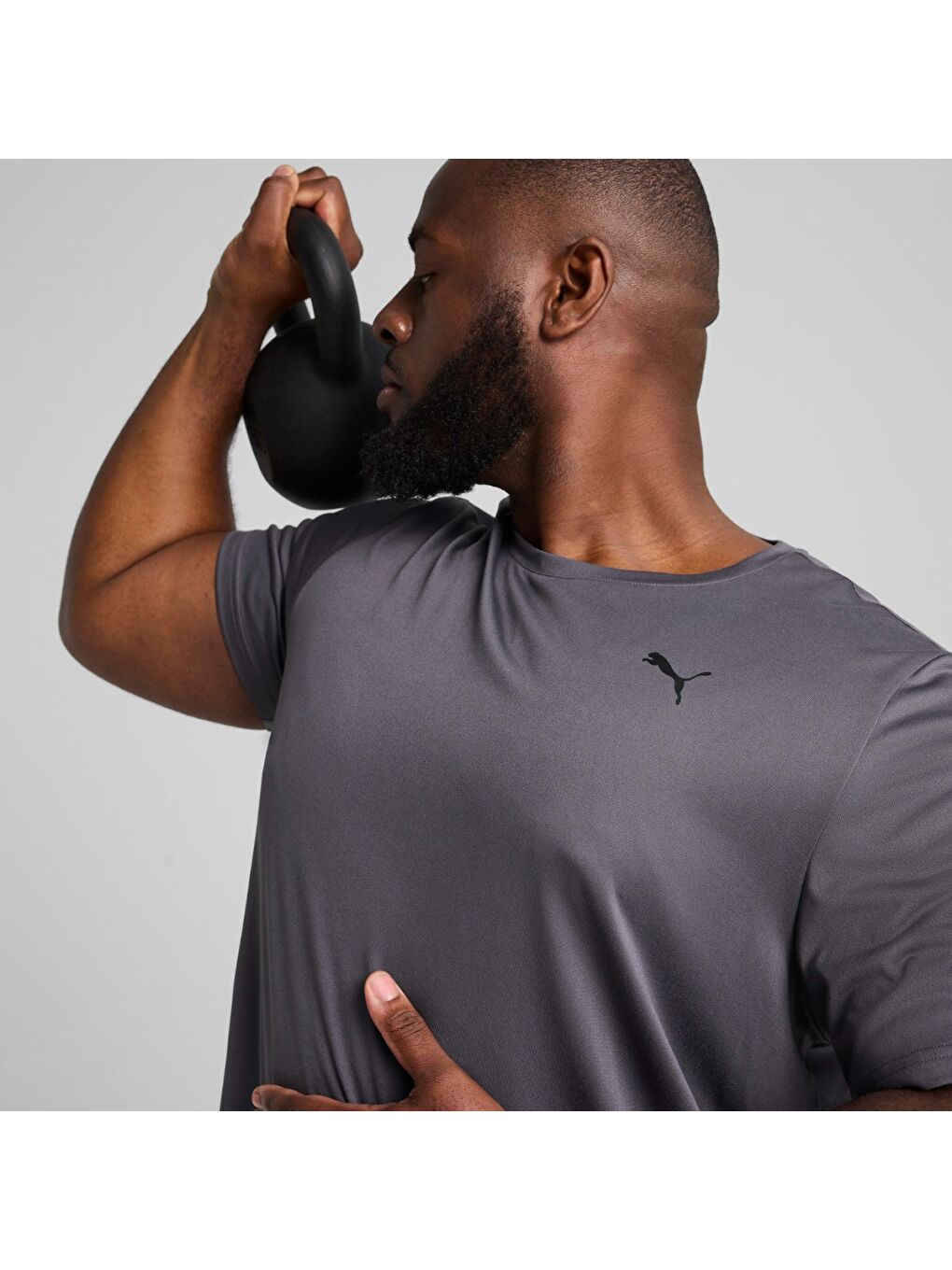 Tad Essential Solid Erkek Gri Tişört-2