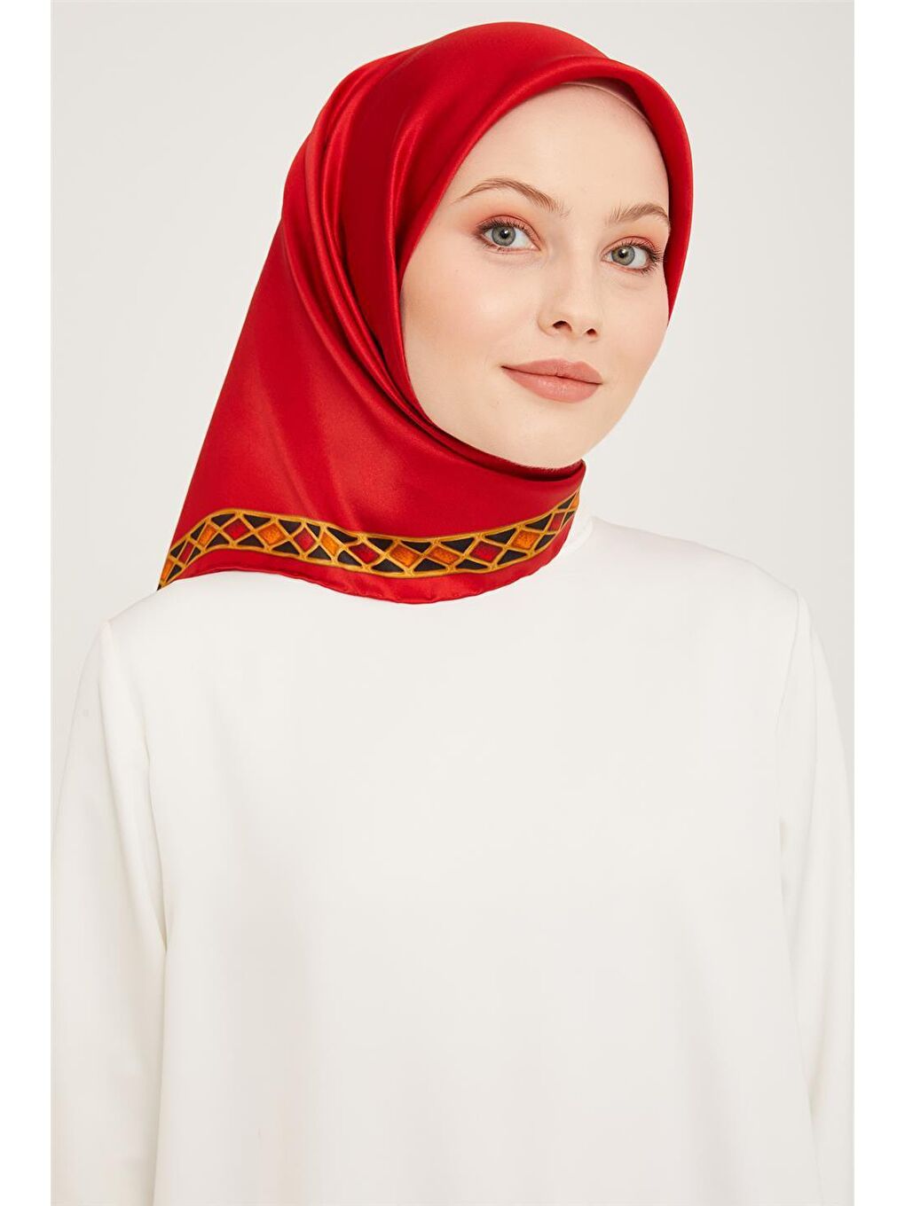 Turuncu Twill İpek Eşarp 23Ka9057 2