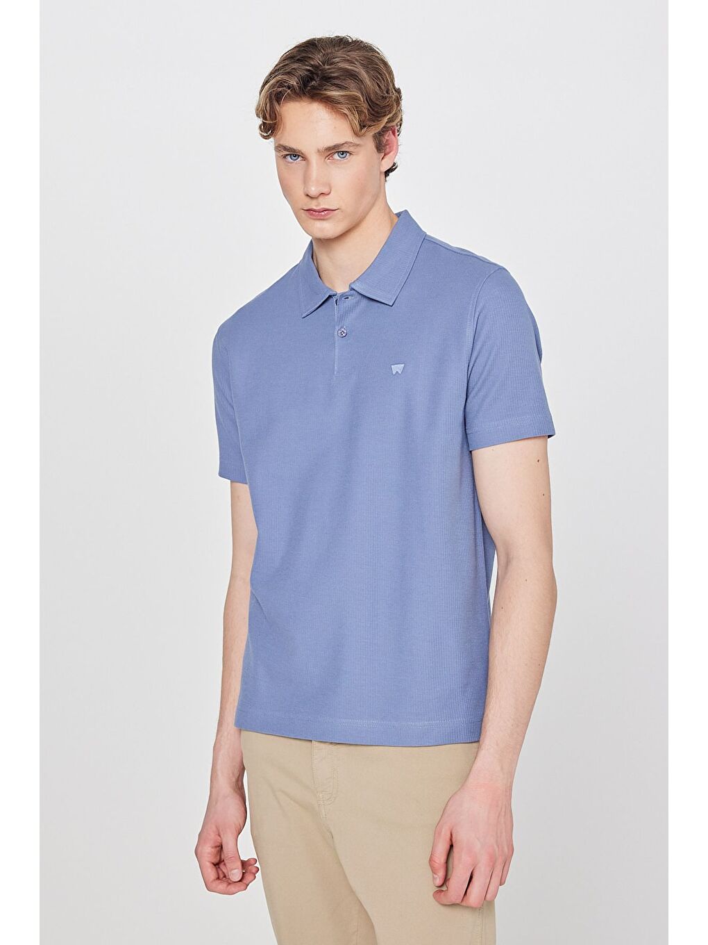 İndigo Polo Yaka Basic Tişört-1