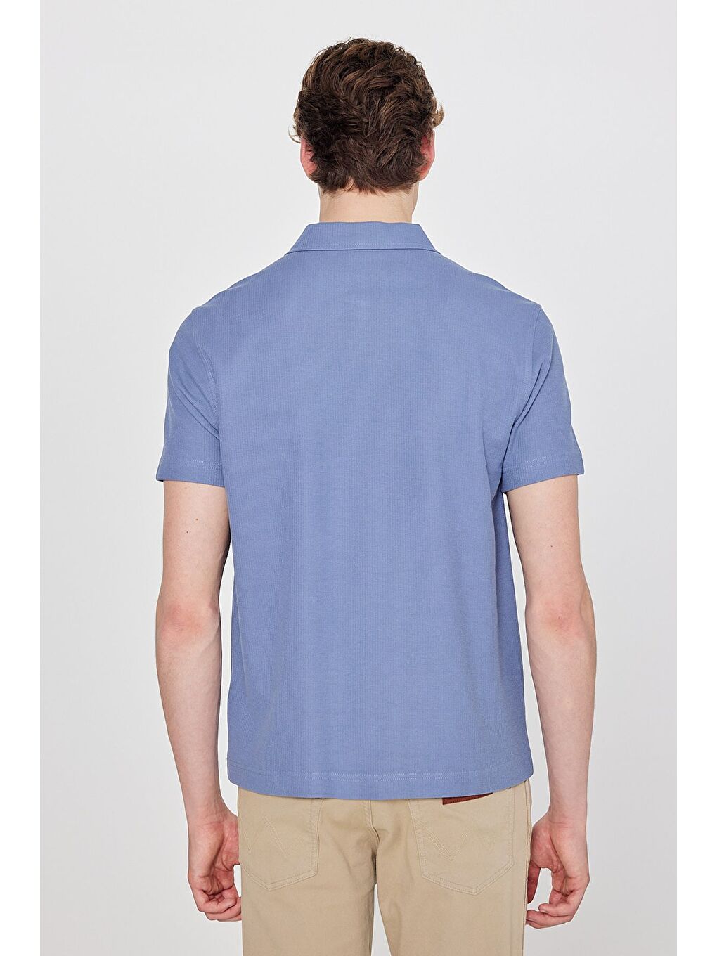 İndigo Polo Yaka Basic Tişört-4