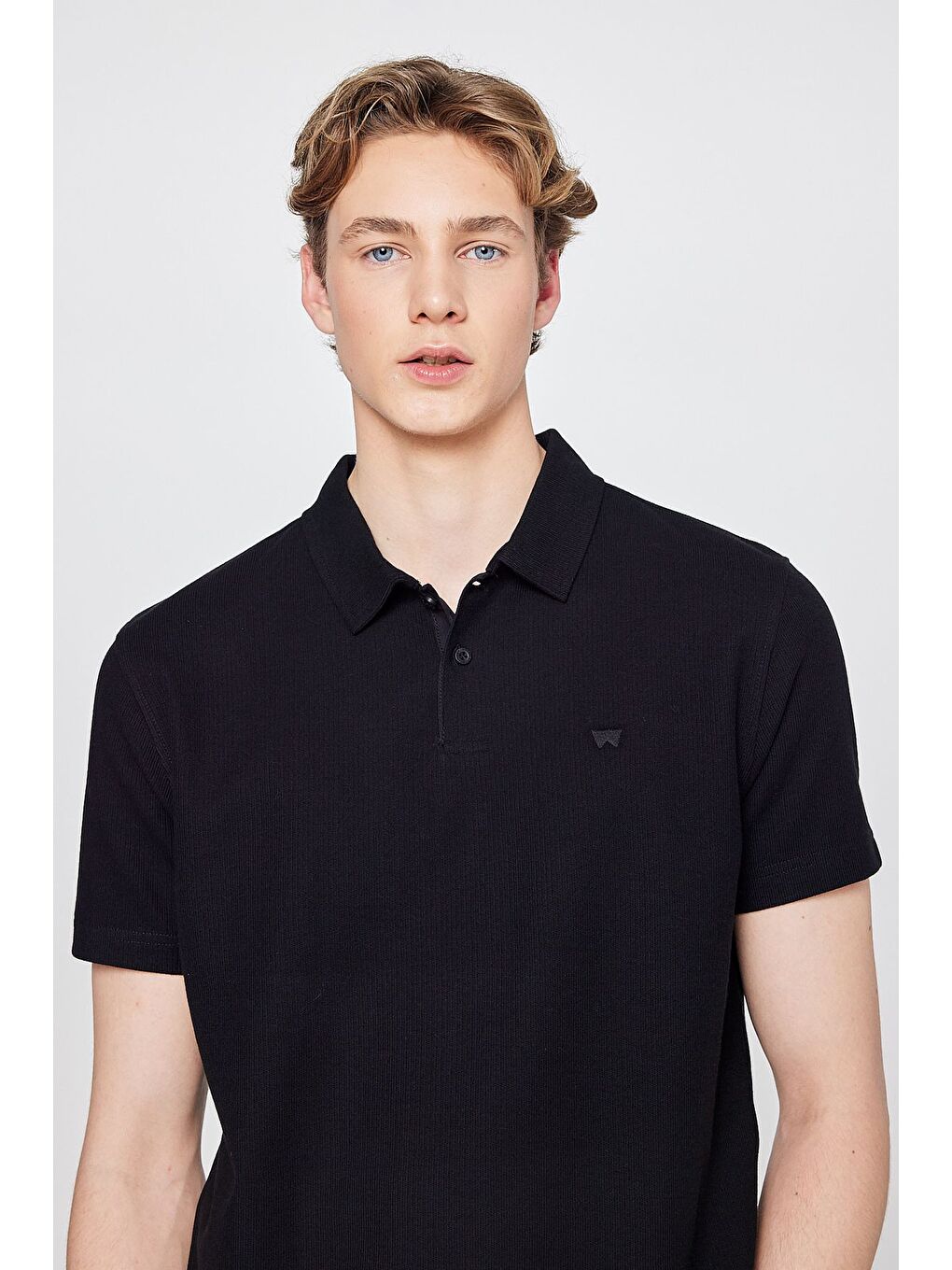 Siyah Polo Yaka Basic Tişört-3